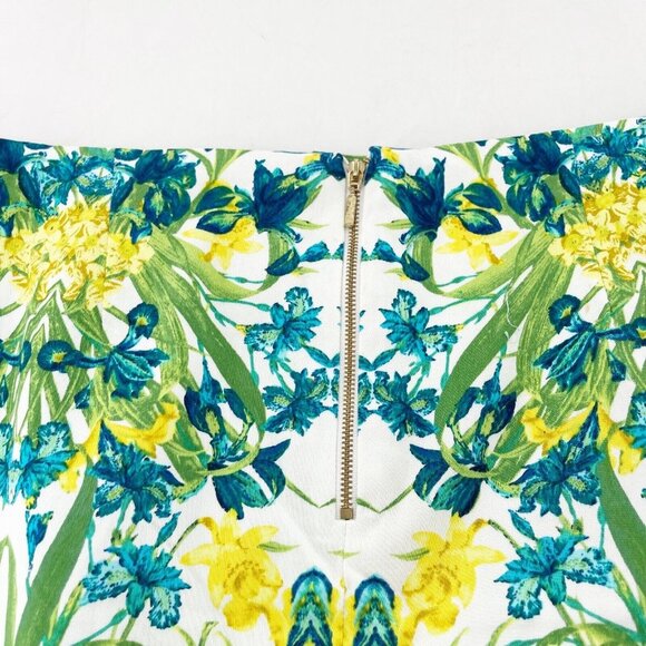 Roz & Ali Floral Pencil Skirt Size 12 Cotton Spandex Colorful Bohemian Spring - Picture 6 of 12